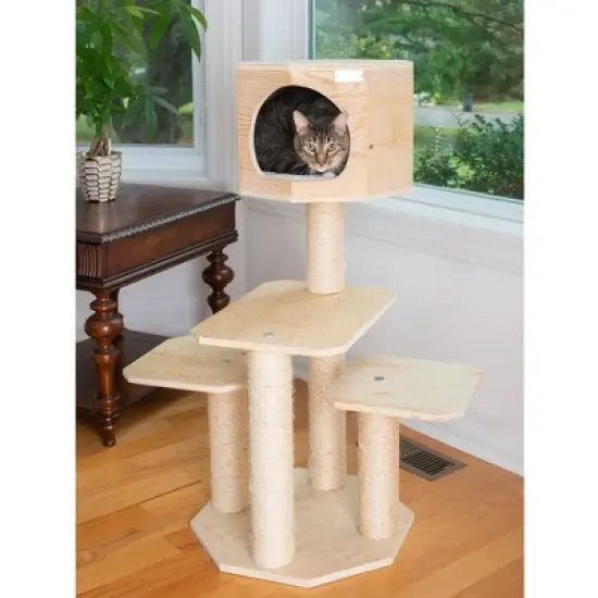 Armarkat Real Wood Premium Model S4203 Scots Pine, Solid Wood Cat Tree, 46" Tall   image {3}