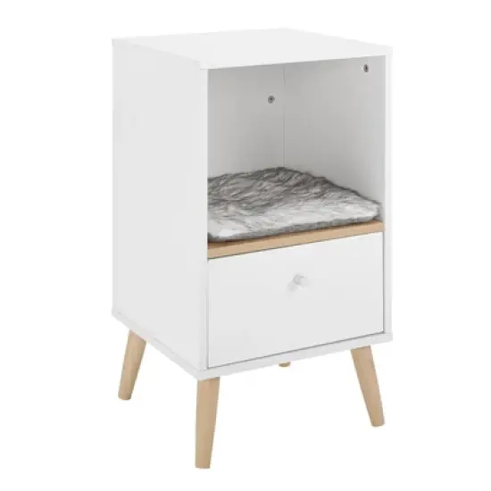 Sam's Pets Becky 28"  Single Rest Cat Tree With Drawer In White image {3}