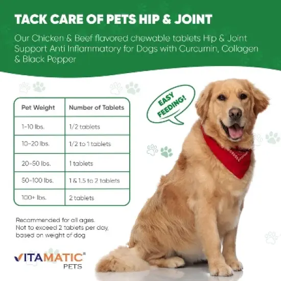 Turmeric for Dogs Anti Inflammatory Pain Relief 120 Chewable Tablets image {2}