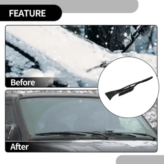 Unique Bargains Universal Car Ice Scraper Brush with Broom SUV Snow Frost Remover for Car Truck RV Nylon 1pc image {3}