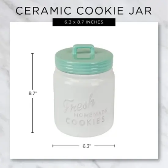 Design Imports Aqua Ceramic Cookie Jar image {6}