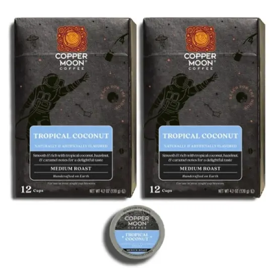 Copper Moon Tropical Coconut Flavor Medium Roast Coffee Pods - 24ct image {1}