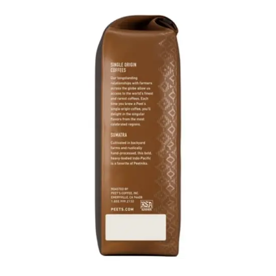Peet's Sumatra Single Origin Dark Roast Ground Coffee 10.5oz image {5}