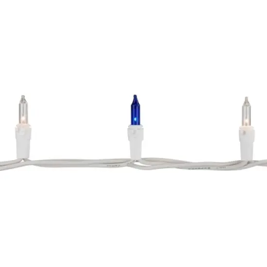 Northlight Mini Incandescent Christmas Lights - Blue and Clear - 7' White Wire - 35ct image {5}