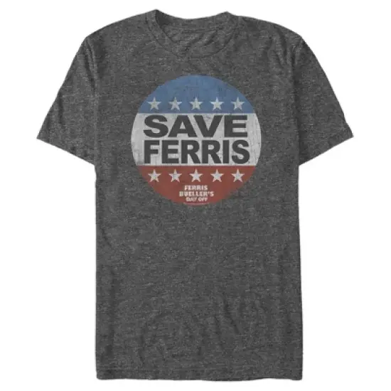 Men's Ferris Bueller's Day Off Save Campaign Button T-Shirt image {3}