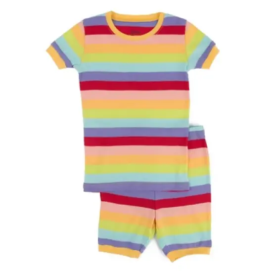 Leveret Kids Two Piece Cotton Short Striped Pajamas image {4}