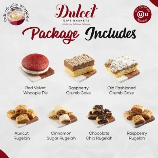 Gourmet Gift Basket, Rugelah, Brownies, and Cookies Gift Basket, Birthday Gift for Daughter, Relatives, Wife, Mom and Neighbour by Dulcet Gift Baskets image {4}