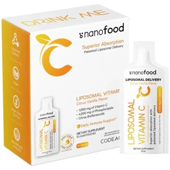 Codeage Liposomal Vitamin C Liquid Supplement with Phospholipids & Vitamin E - 32ct image {15}