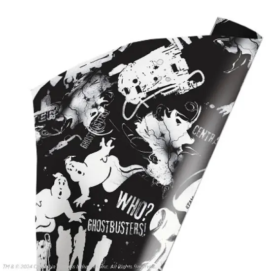 Trick or Treat Studios Ghosbusters Black & White Gift Wrapping Paper image {1}