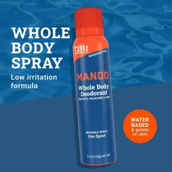 Mando Whole Body Men's Invisible Spray Deodorant Clover Woods - Aluminum-Free 3.6oz image {9}