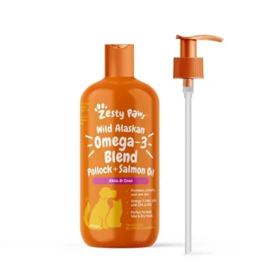 Zesty Paws Wild Alaskan Salmon Flavor Oil Formula Dog and Cat Vitamin and Supplements - 32oz image {4}