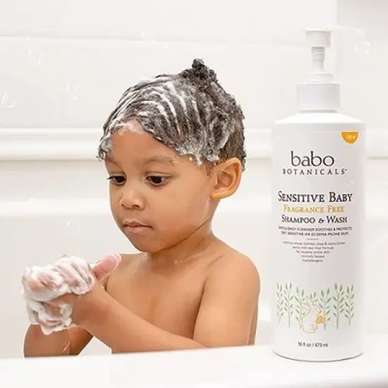 Babo Botanicals Sensitive 2-in-1 Fragrance Free Baby Shampoo & Wash - 16 fl oz image {4}