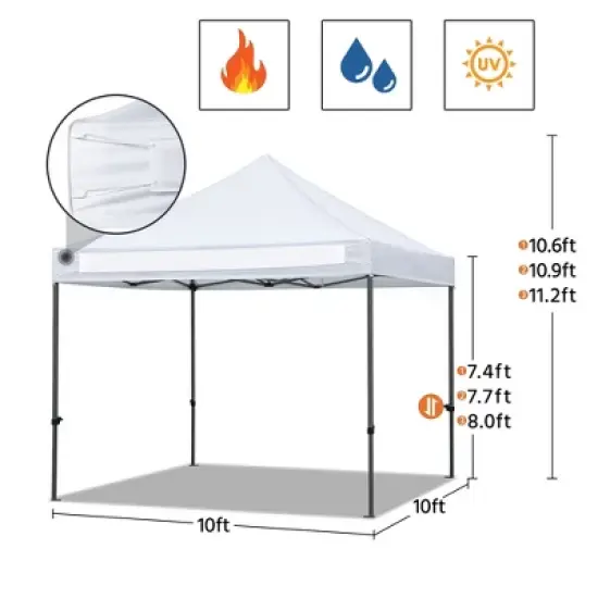 Yaheetech Pop-up Waterproof Canopy 10'x10' image {7}