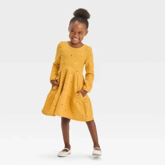 Toddler Girls' Floral Cozy Dress - Cat & Jack&trade; Yellow image {2}