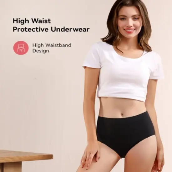 VOXSHE Period Underwear for Women Mild Absorbency Leak-proof Panties for Menstrual Red image {6}