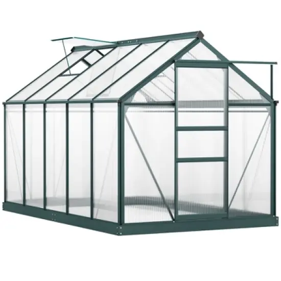 Outsunny Walk-in Plant Greenhouse for Backyard/Outdoor Use with Window and Door, Aluminum Frame, PC Board image {11}