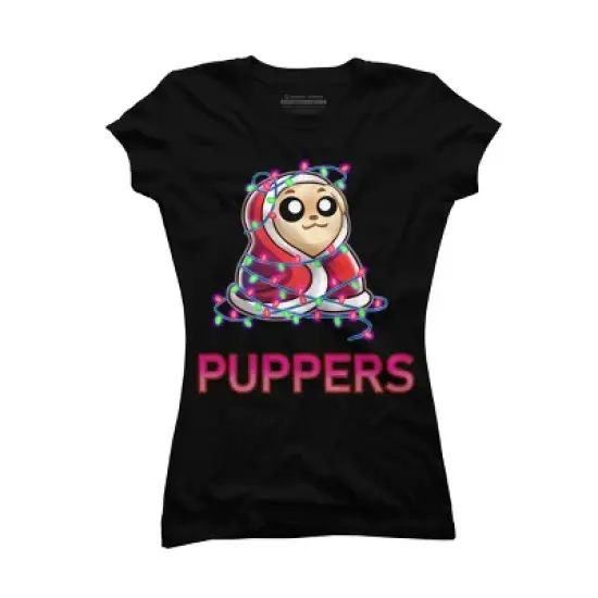 Junior's Design By Humans Comfy Christmas Pupper By Puppers T-Shirt image {3}