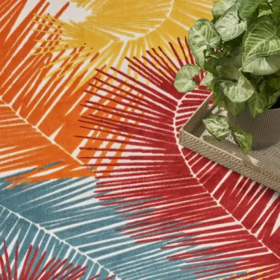 Nourison Aloha Oversized Tropical Palms Flatweave Indoor Outdoor Area Rug image {3}