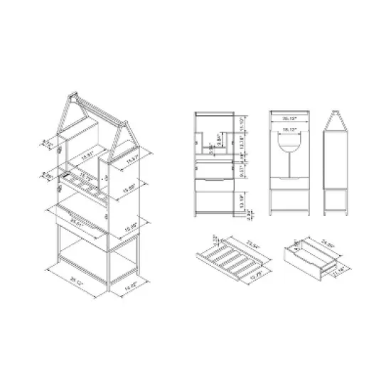 Meluse Multi Storage Wine Cabinet Light Hickory - HOMES: Inside + Out image {9}