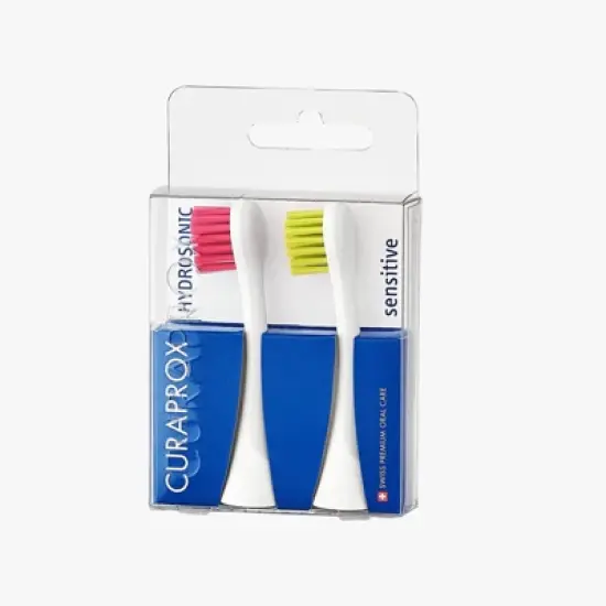 Curaprox Hydrosonic Rainbow Sensitive Brush Heads, Magenta/Green, 2 pcs image {7}