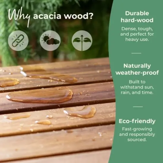 Guidecraft Acadia Outdoor Art Table and Stool Set: Kids Acacia Wood Painting and Arts and Crafts Table with Mobile Storage Paper Roll and Paint Cups image {5}