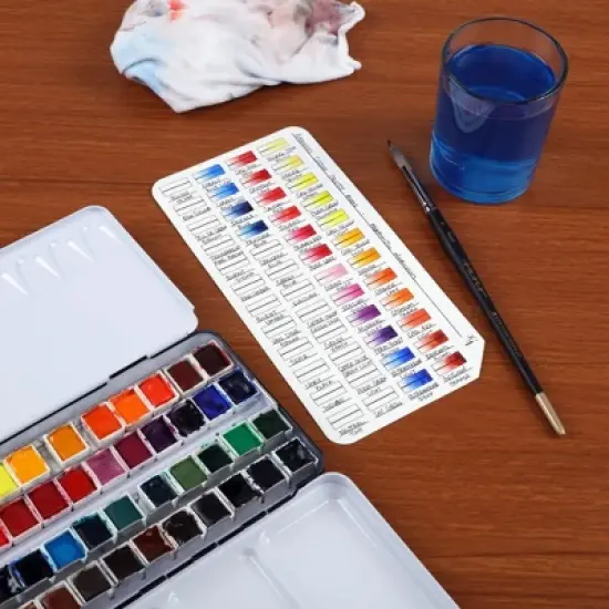 HG Art Concepts Painters Color Diary Watercolor Swatch Card, 48-Pan Size, 5-Pk, 140 lb Hot Press 100% Cotton Paper, Fits New York Central Palette Box, image {3}