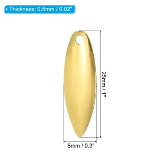 Unique Bargains Bright Finish DIY Willowleaf Bait Making Fishing Lure Blades 50 Pcs image {1}