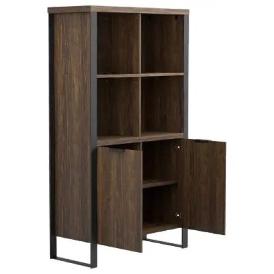 63" Pattinson 4 Shelf Cabinet Bookcase Walnut - Coaster image {2}