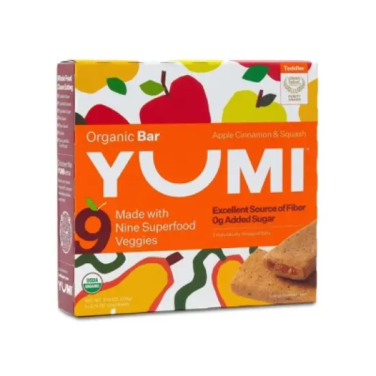 YUMI Organic Apple and Cinnamon Squash Baby Snack Bar - 3.7oz/5ct image {5}