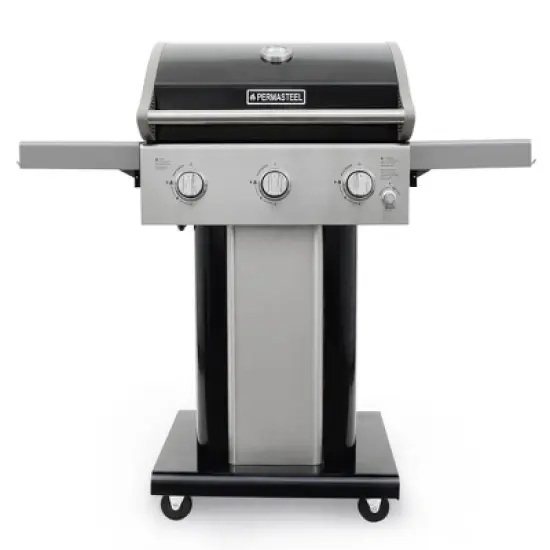 Permasteel 3-Burner Gas Grill with Foldable Side Tables image {7}