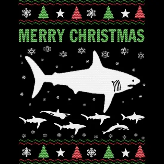 Women's Design By Humans Shark Christmas By sophialada Racerback Tank Top image {1}