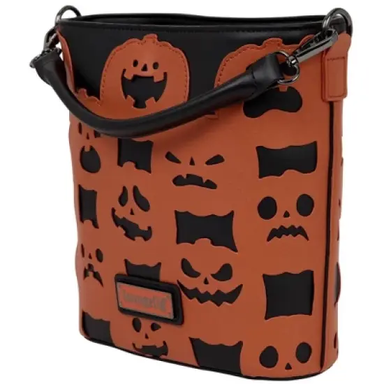Loungefly Halloween Pumpkin Crossbody & Tote Bag, Orange & Black image {1}