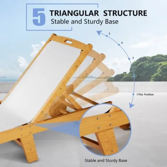 Whizmax Fir Lying Bed ,Portable Leisure Chair with Adjustable Wheels, Sunscreen and Breathable Textilene Fabric image {2}