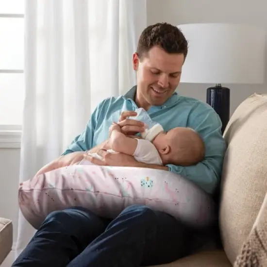 Boppy Original Support Nursing Pillow Cover - Pink Unicorns and Castles image {3}