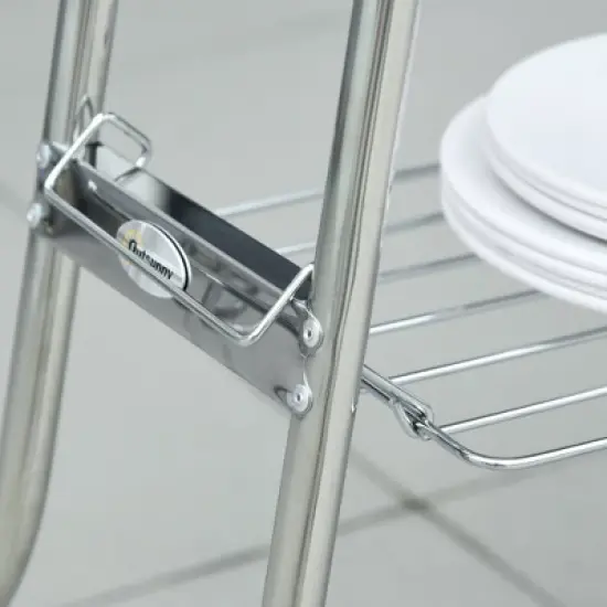 WELLFOR Stainless Steel Portable Charcoal Grill with Rack and Shelves 781093906638 Silver image {5}