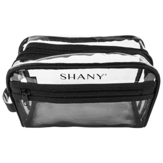 SHANY Clear Toiletry Makeup Bag - Black Mesh image {2}
