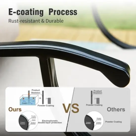 Captiva Designs 6pc Metal Patio Outdoor Conversation Fire Pit Set with Grid-back Armchairs and Ottomans for Garden, Poolside, Backyard image {5}