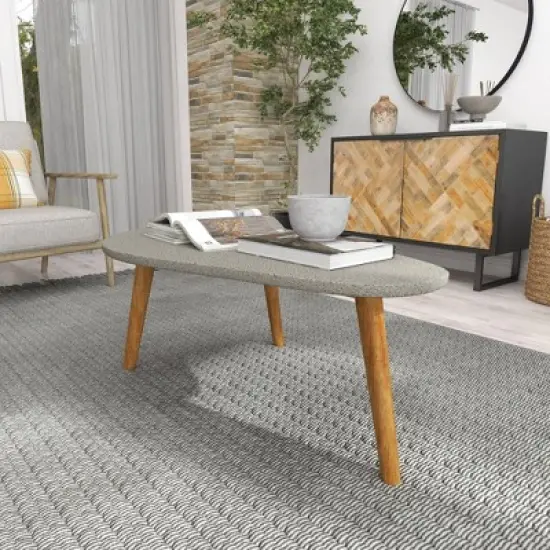 45"x18" Mid-Century Wood Outdoor Accent Table Gray - Olivia & May image {11}