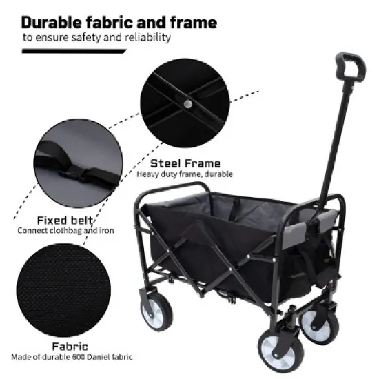 YONWAY Multi-use Wagon,Collapsible Foldable Wagon Cart Beach Wagon for for Camping 3pcs Plastic Liner Bag/Cover image {10}