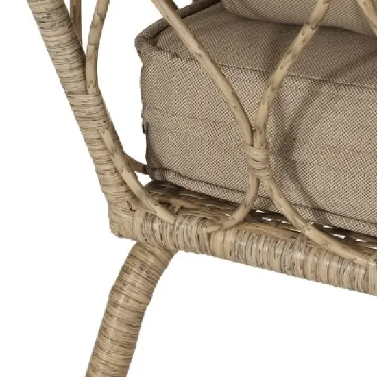 Bruce Outdoor Wicker Loveseat with Cushions: UV & Water-Resistant, Hand-Woven - Christopher Knight Home image {6}
