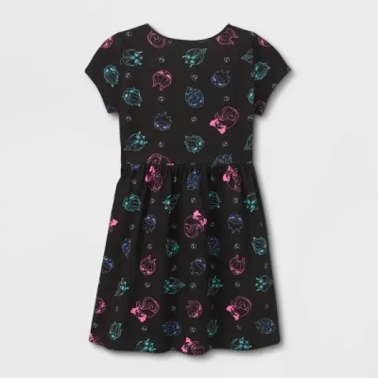Girls' Disney Villain Short Sleeve Dress - Black image {1}