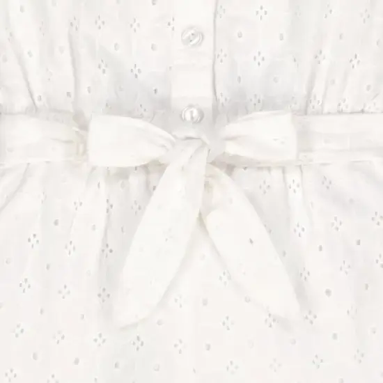 Hope & Henry Girls' Organic Cotton Ruffle Collar Button Front Romper, Toddler image {2}