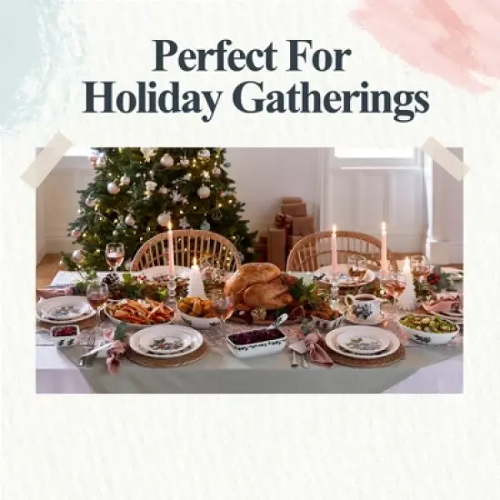 Portmeirion The Holly and The Ivy Gravy Boat & Stand - 33 Oz. Capacity, Elegant Earthenware Holiday Pitcher with Holly D&eacute;cor, Dishwasher Safe image {5}