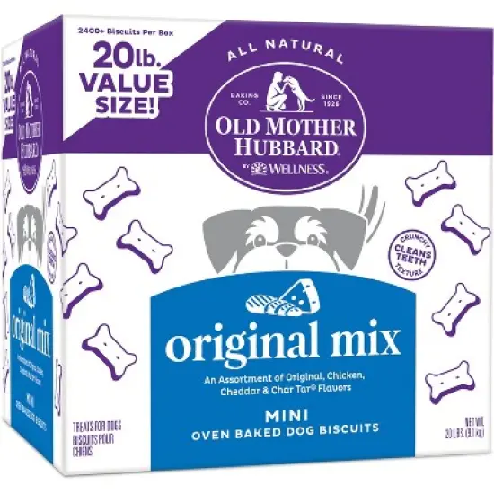 Old Mother Hubbard by Wellness Classic Crunchy Extra Original Assortment Biscuits Mini Oven Baked with Chicken, Apple, Cheese and Carrot Dog Treats image {5}