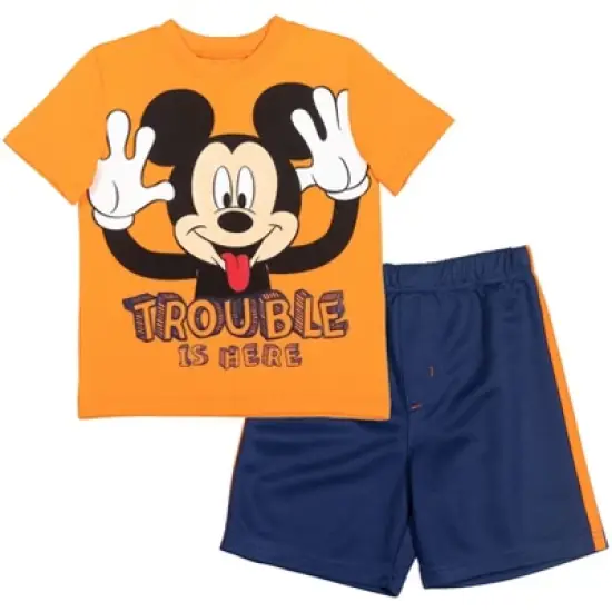 Disney Mickey Mouse Donald Duck Goofy Pluto Graphic T-Shirt  and Mesh Shorts Outfit Set Infant to Little Kid image {20}