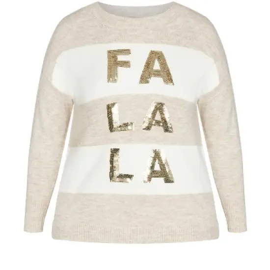 Women's Plus Size Fa La La Sweater - Beige | AVENUE image {4}
