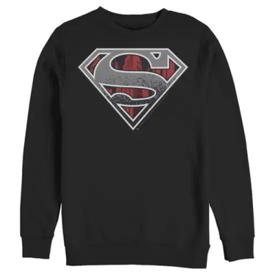 Men's Superman Logo Grunge Sweatshirt image {3}