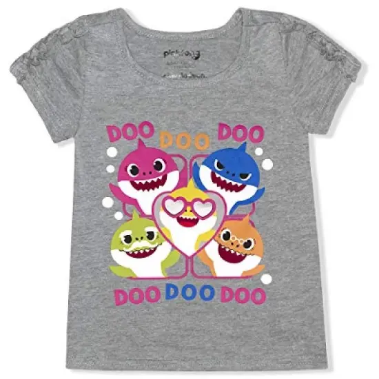 Nickelodeon Girl's Baby Shark 3 Piece Casual Wear, T-Shirts and Legging Pants Set for toddler image {3}