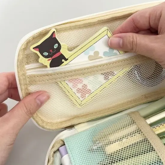 Wrapables Large Capacity Pencil Case, Expandable Pencil Pouch for Stationery Tools, Aqua image {2}