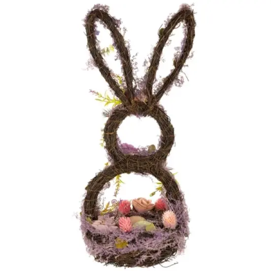 Northlight Floral Grapevine Bunny Shaped Easter Basket Decoration - 21" image {5}